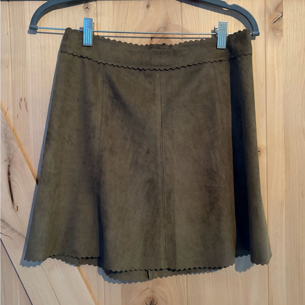 Altar'd State Olive Suede Mini Skirt